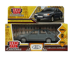 360180 Машина металл LADA -2114 "SAMARA" 12 см, двер, баг, ин, мокрый асфальт, кор. Технопарк в кор.