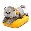 Kl19-001 Игрушка Кот Басик на подушке (лежачий)