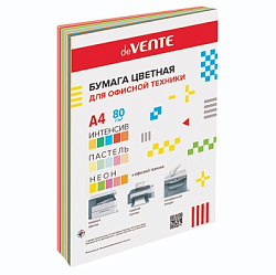 Бумага " deVente " А4 80г/м 30л ассорти 15цв (5 интенсив, 5 пастель, 5 неон ), 10702070/080724/32342
