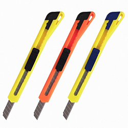 Нож канцелярский  9 мм BRAUBERG "Classic", фиксатор, корпус ассорти, упаковка с европодвесом, 230914