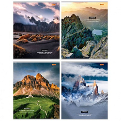 TМ"Remix"Тетрадь КЛЕТКА 96л. ЖИВОПИСНЫЕ ГОРЫ (96-9534) обл- мелов.картон, второй блок