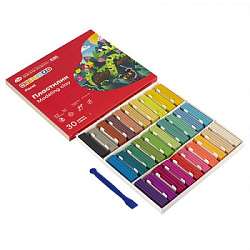 Пластилин " Цветик " Классика 30цв 450г со стеком, картонная упаковка