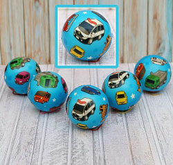 Мяч детский №327-13 "Машинки"/ПВХ/6,3/пакет-12шт