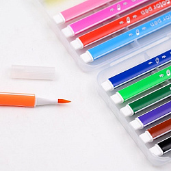 Фломастеры ВЕСЕЛЫЕ ЗВЕРЯТА 12цв водн.основа,кист.нак. пласт.упак. арт.716-12 (1/40/160наб)