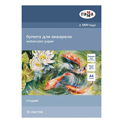 Папка для акварели, 10л., А4 Гамма "Студия", 200г/м2, среднее зерно