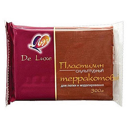 Пластилин " Луч " скульптурный Люкс 300г терракотовый, твердый, не прилипает к рукам, не красится, д