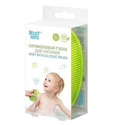 Cиликоновая губка для купания (овал). Цвет: салатовый