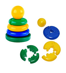 Пирамидка "Логика" кроха (шар) (Н - 175 мм) (Разм. из.: Высота 17,5 см, диаметр основания 13,5 см, Ц