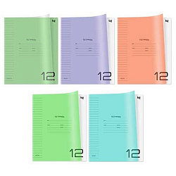 Тетрадь 12л., линия BG "UniTone. MIX", пластиковая обложка