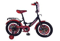 299403  Вело.дет.16" a-тип,щиток,багажн,страх.кол,звон,покр.полу-слик 2,125",черн./красн. LADY BUG в
