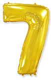 Шар (32''/81 см) Цифра, 7, Золото, 1 шт.