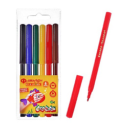 Фломастеры " Каляка-Маляка " 6цв смываемые, на водной основе, круглые, вентилируемый колпачок, карто