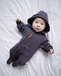 1632-53 Комбинезон футер 3-х нитка (графит) (68)