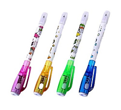 Ручка-шпион " Basir " невидимые чернила, ультрафиолетовый фонарик, индивидуальная упаковка