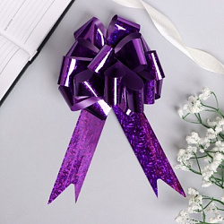 Бант-шар №3 голография, цвет фиолетовый