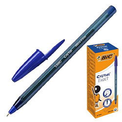 Ручка шариковая " BiC " Cristal Exact синяя 0,7мм, толщина письма 0,32мм, игольчатый пишущий узел, ч