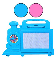 Доска " KWELT " Волшебный экран 31*23см Паровоз в наборе: ручка для экрана, часы с двигающимися стре