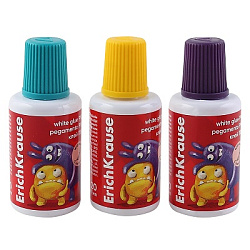 Клей ПВА " Erich Krause " EasyStick Jolly Friends 20мл с кисточкой, морозоустойчивый