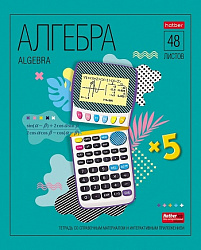 Тетрадь А5  48л " Hatber " Яркие предметы- Алгебра, клетка, со справочным материалом, на скобе, обло