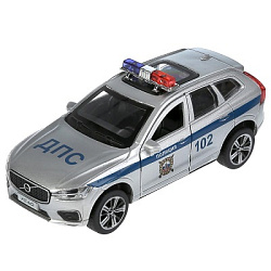 Машина металл свет-звук VOLVO xc60 ПОЛИЦИЯ 12 см, двер, баг, инерц, кор. Технопарк в кор.2*36шт