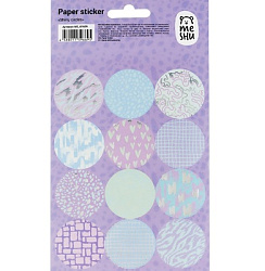 Наклейки бумажные MESHU "Shiny circles", 12*21см, фольга, 12 наклеек, европодвес