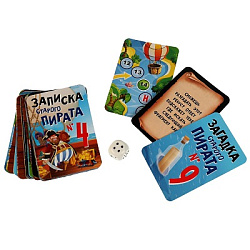 332944 Пиратский квест. Карточки игровые в фигурной коробке сундук. 150х100х150мм. Умные игры в кор.