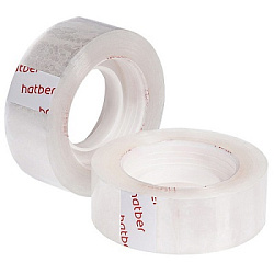 Лента канцелярская клейкая 19мм*33м, прозрачный, 38мкм, полипропилен, пластиковая втулка d=25мм, " H