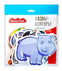 Пазлы-контуры "Африканские животные" 6 фигурок  Baby Toys (мягкие) арт.05226
