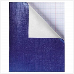 Тетрадь А5  96л " Hatber " бумвинил Metallic Синяя, клетка, офсет, на скобе