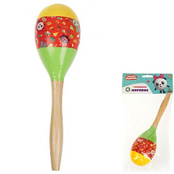 Игрушка деревянная МАЛЫШАРИКИ маракас 1 шт. пак. Буратино в кор.200шт