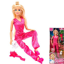 Кукла 29см София, руки и ноги сгиб., питомец, акс, кор КАРАПУЗ в кор.24шт