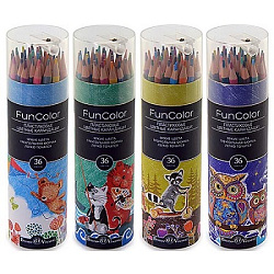 Карандаши цветные пластиковые  Funcolor 36цв " Bruno Visconti " трехгранные, 4 вида (без возможности