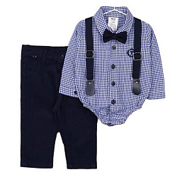 Костюм с подтяжками и бабочкой (синий)