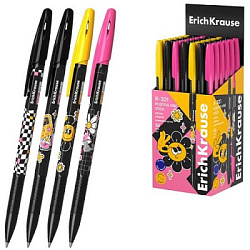 Ручка шариковая " Erich Krause " R-301 Stick Positive Vibe, синяя 0,7мм, толщина письма 0,35мм, круг