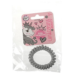 Аксессуары д/девочек резинка-пружинка для волос серебристая, 1 шт. МИЛАЯ ЛЕДИ в кор.170*5шт