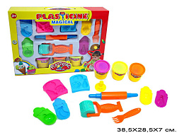 НАБОР ДЛЯ ТВОРЧЕСТВА МАССА ДЛЯ ЛЕПКИ В БАНКАХ С АКСЕССУАРАМИ 60ГР 3ШТ 3ЦВ ВКОРОБКЕ ВН:9161 УП:38,5Х2