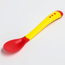 Термоложка детская для кормления, цвет красный/желтый