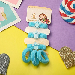Резинка для волос "Кокетка" набор 6 шт ножка, голубой   9257294