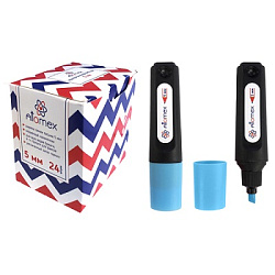 Текстовыделитель " Attomex " голубой 1-5мм, плоский корпус, скошенный наконечник