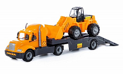 "Майк", автомобиль-трейлер + трактор-погрузчик (в сеточке)