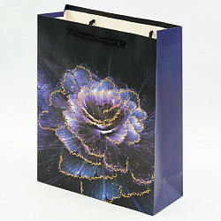 Пакет ЦВЕТОК-ВСЕЛЕННАЯ 26*32*10см тисн.фольг. арт.2252M (1/12/480шт)