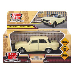 Машина металл ретро-модель, 12,5 см, дв, баг, ин, св-желтый, кор. Технопарк в кор.2*36шт