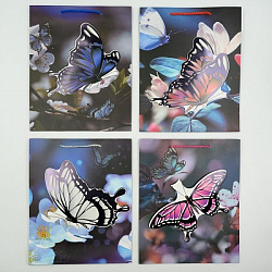 Пакет БАБОЧКА НА ЦВЕТКЕ 26*32*10см 3D апплик. арт.1736M (1/12/480шт)