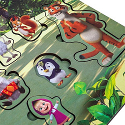 Игрушка деревянная Маша и Медведь в пленке Буратино в кор.20шт