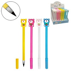 Карандаш вечный " KWELT " HB, Bear, корпус-пластиковый, прорезиненный наконечник- мишка, ассорти, ди