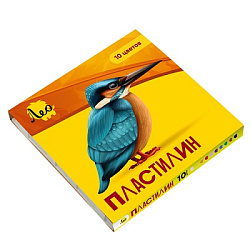 Пластилин " Лео " Ярко 10цв 200г со стеком, картонная упаковка