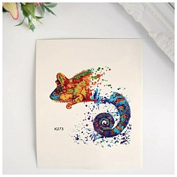 Татуировка на тело цветная "Игуана" 10х8 см   4339466         