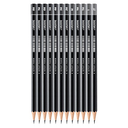 Набор карандашей ч/гр " deVente " Art 12шт, 2Т, Т, ТМ-2, М, 2М, 3М, 4М, 5М, 6М, 7М, 8М, шестигранный