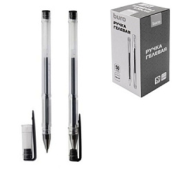 Ручка гелевая " Buro  " Laconic, черная, 0,5мм, пулевидный пишущий узел, пластиковый корпус, сменный