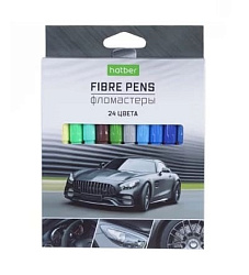 Фломастеры " Hatber " ECO Скорость 24цв круглые, вентилируемый колпачок, картонная упаковка, европод